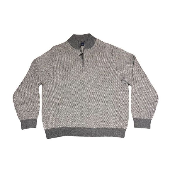 Brooks Brothers Camel Hair Half Zip Grey Sweater - Picture 1 of 7